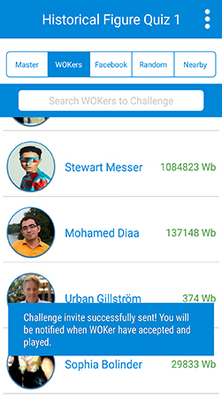 Challenge invitation