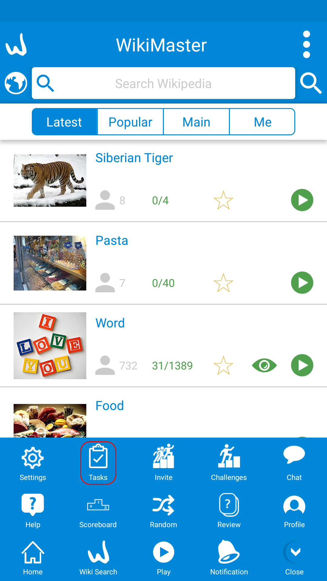 WM tasks